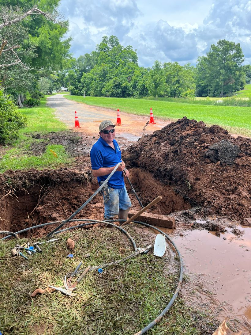 Keith working on N Bayou Des Glaises Rd repair