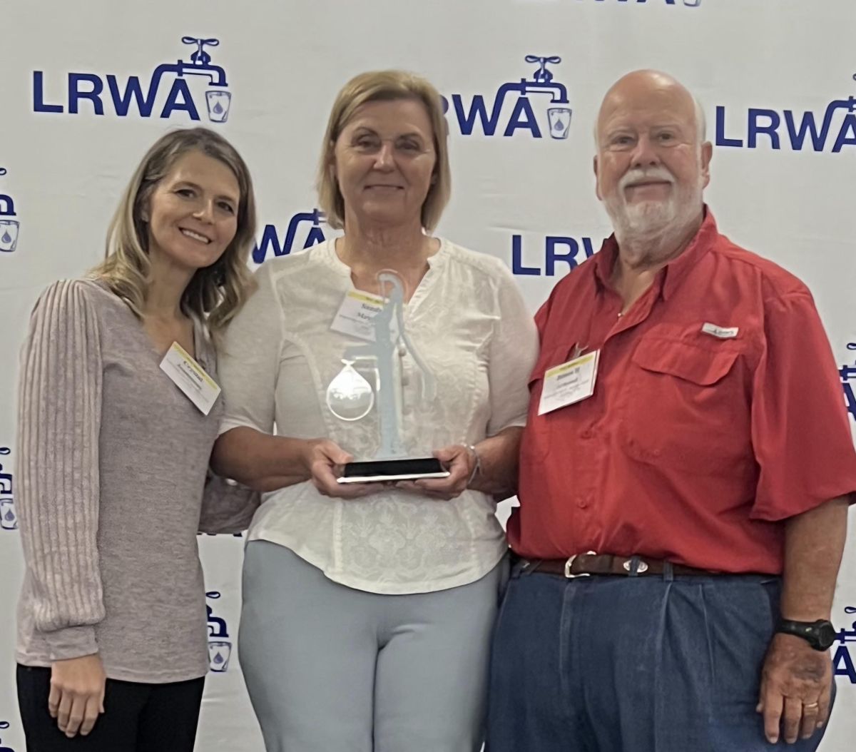Sandra-LRWA award with President, Jimmy Armand & Co-worker, Crystal Jeansonne