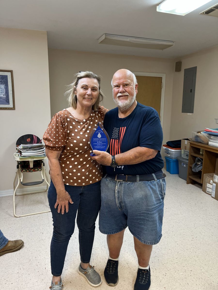 Sandra awarded by the President, James